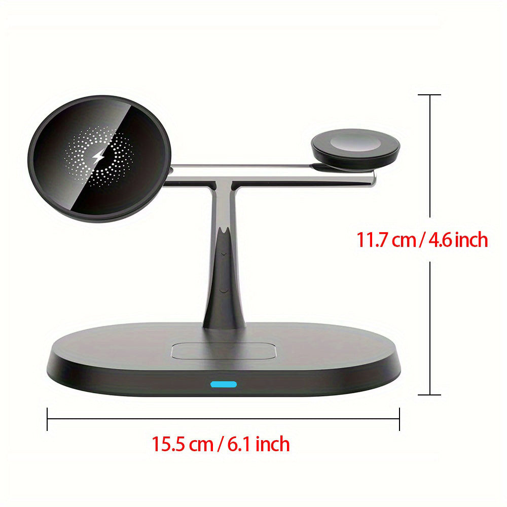 3 in 1 Foldable Wireless Charger, Fast Wireless Charging Station Stand for Iphone 16/15/14/13/12/11/ Pro/Max/Mini/8/Plus/ X/XR/XS/X/SE, for Iwatch Ultra2/Ultra/9/8/7/6/ 5/4/3/2/1/SE, for Airpods 3/2/Pro2/Pr
